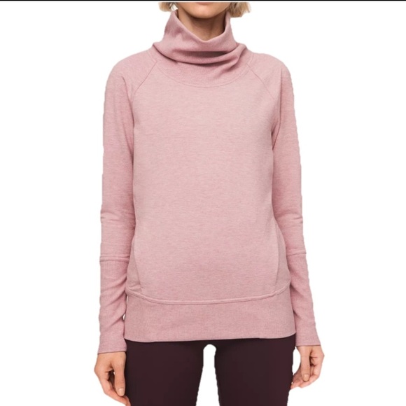 Lululemon High Lines Pullover Heathered Vintage Mauve Women’s Sz 8 Turtleneck - Picture 1 of 5